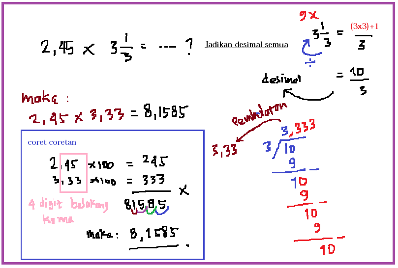 Perkalian pecahan dan desimal