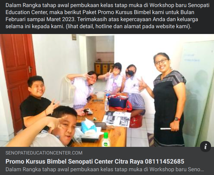 Promo Kursus Bimbel Citra Raya